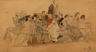 Popołudnie na plaży, ok. 1865 autorstwa Eugene Louis Boudin