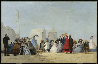Plaża w pobliżu Trouville, 1864 autorstwa Eugene Louis Boudin
