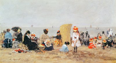 Scena na plaży, Trouville, 1881 autorstwa Eugene Louis Boudin