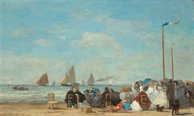 Scena na plaży w Trouville, 1863. autorstwa Eugene Louis Boudin