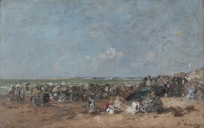 Scena na plaży w Trouville, ok. 1870-74 autorstwa Eugene Louis Boudin