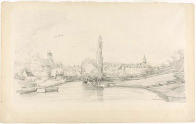 Scena nad kanałem w pobliżu Brukseli autorstwa Eugene Louis Boudin