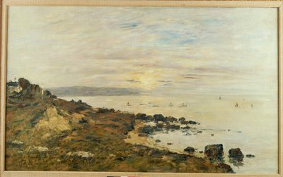 Klify w Benerville, zachód słońca, 1897 autorstwa Eugene Louis Boudin