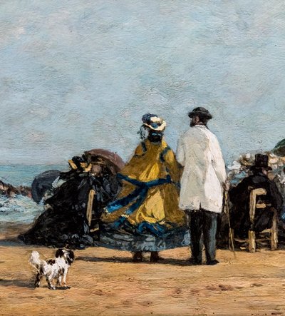 Krynoliny na plaży, szczegóły autorstwa Eugene Louis Boudin