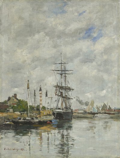 Deauville, basen łodzi, 1887 autorstwa Eugene Louis Boudin