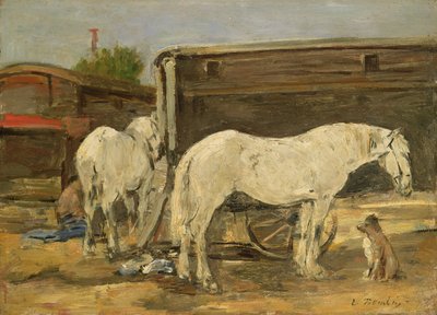 Konie cygańskie, ok. 1885-90 autorstwa Eugene Louis Boudin