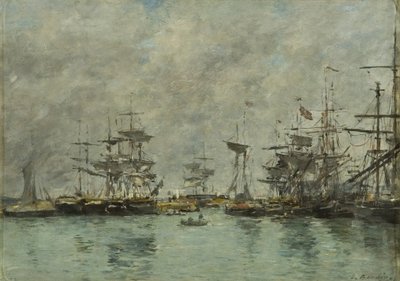 Scena portowa autorstwa Eugene Louis Boudin