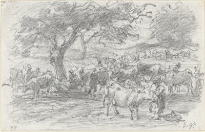 Pasterze i bydło, 1877. autorstwa Eugene Louis Boudin