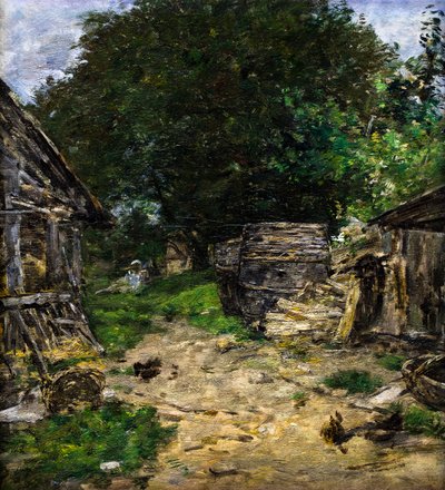Krajobraz. Wnętrze obejścia autorstwa Eugene Louis Boudin