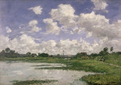 Krajobraz, Rzeka Touques, 1891 autorstwa Eugene Louis Boudin