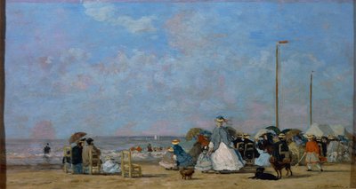 Na plaży Trouville, Eugene Boudin, obraz autorstwa Eugene Louis Boudin