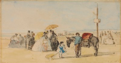 Na plaży, 1866 autorstwa Eugene Louis Boudin