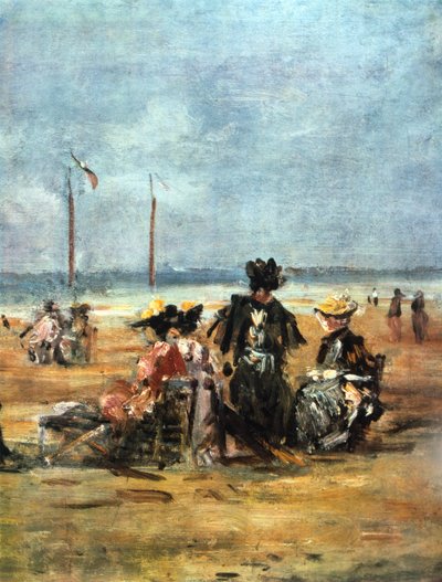 Na plaży, szczegół, 1880 autorstwa Eugene Louis Boudin