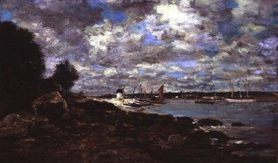 Plougastel-Daoulas (olej na płótnie) autorstwa Eugene Louis Boudin