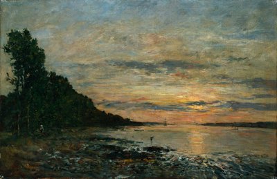 Plougastel, Zachód słońca nad ujściem rzeki, ok. 1870-73 autorstwa Eugene Louis Boudin