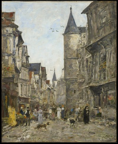 Ulica Saint-Romain, Rouen autorstwa Eugene Louis Boudin