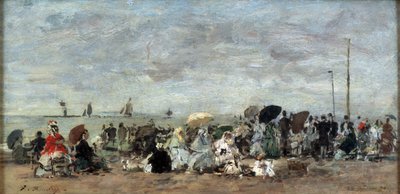 Scena na plaży w Trouville autorstwa Eugene Louis Boudin