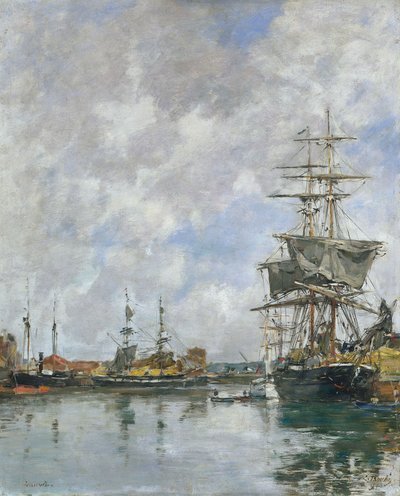 Dok w Deauville, 1891 autorstwa Eugene Louis Boudin