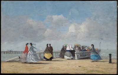 Molo w Trouville, 1864 autorstwa Eugene Louis Boudin