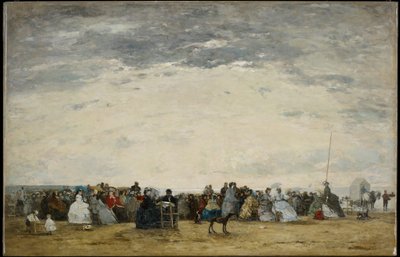 Urlopowicze na plaży w Trouville autorstwa Eugene Louis Boudin