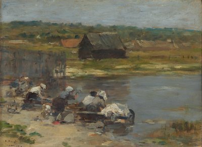 Praczki na brzegu stawu autorstwa Eugene Louis Boudin