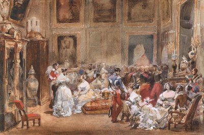 Wieczór księcia Orleanu 1810-1842 w ​​Pavillon de Marsan. autorstwa Eugene Louis Lami