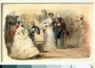 Przyjęcie pod dyrekcją Ludwika Filipa Akwarela autorstwa Eugene Lami (1800-1890) autorstwa Eugene Louis Lami