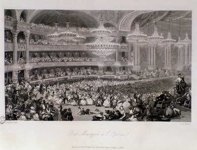 Maska balowa zorganizowana w Operze Paryskiej. Grawer Eugene Louis Lami (1800-1890) 1843 Ze zbiorów prywatnych autorstwa Eugene Louis Lami