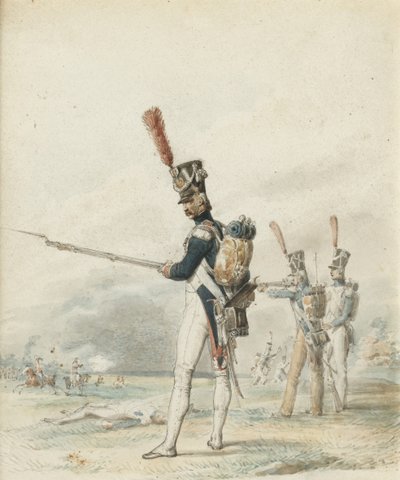 Piechota Młodej Gwardii w 1812 r. autorstwa Eugene Louis Lami