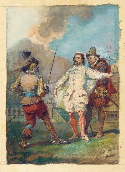 „Oszustwo Scapina”, wg Moliere autorstwa Eugene Louis Lami