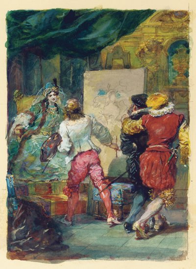Moliera „Sycylijczyk, nasza malarka, miłość”, Lemoisne, nr 1357 autorstwa Eugene Louis Lami