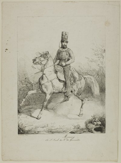 Moncey, były pułkownik 3. Pułku Huzarów autorstwa Eugene Louis Lami