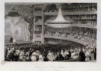 Owacja aktora podczas występu w Theatre des Italians w Paryżu. Grawer Eugene Louis Lami (1800-1890) 1843 Ze zbiorów prywatnych autorstwa Eugene Louis Lami