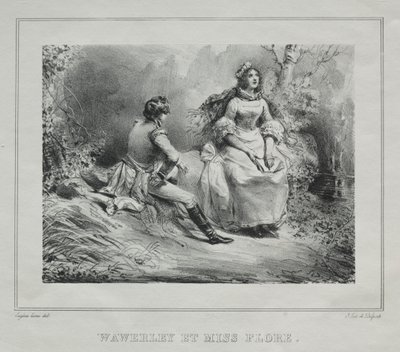 Malownicze widoki Szkocji: Waverly i Miss Flora, 1825-1828. autorstwa Eugene Louis Lami