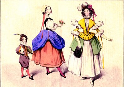 Noszenie fantazyjnego stroju autorstwa Eugene Modeste Edmond Lepoittevin