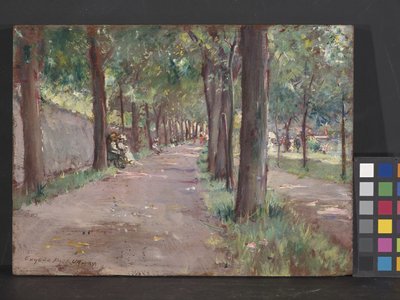 Scena uliczna (olej na panelu) autorstwa Eugene Paul Ullmann