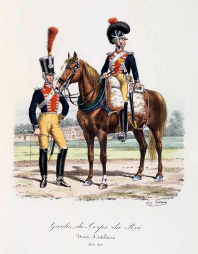 Ochroniarze króla, pociąg artyleryjski, 1814-15 autorstwa Eugene Titeux