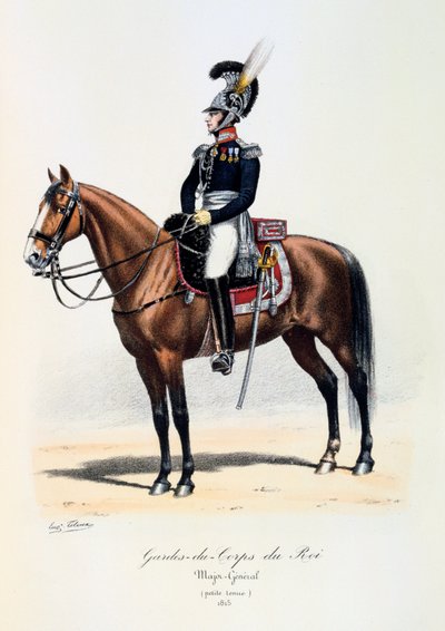 Gardes-du-Corps de Roi, generał dywizji w rozebraniu, 1815 autorstwa Eugene Titeux