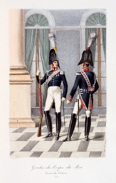 Ochroniarze króla, służba zamkowa, 1814 autorstwa Eugene Titeux