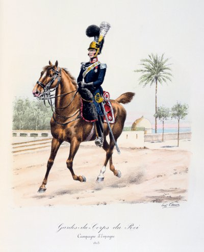 Ochroniarze króla, kampania hiszpańska, 1823, c1814-1830 autorstwa Eugene Titeux