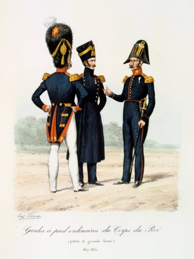 Zwykłe straże piechoty Korpusu Królewskiego, małe i pełne, 1817-30 autorstwa Eugene Titeux