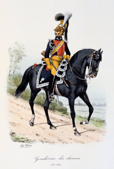 Żandarmi des Chasses, 1815-30 autorstwa Eugene Titeux