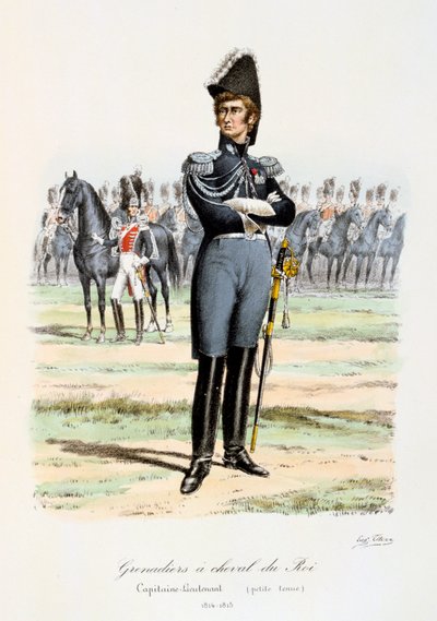 Grenadierzy konni króla, kapitan-porucznik 1814-15 autorstwa Eugene Titeux