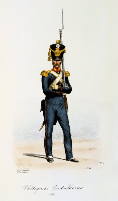 Voltigeurs, Cents-Suisses, 1815 autorstwa Eugene Titeux