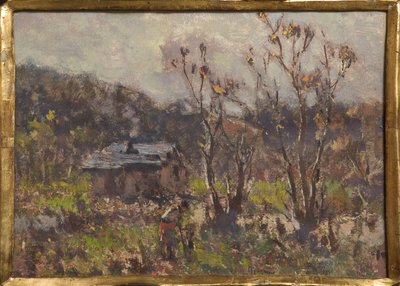 Zagroda (olej i tempera na papierze) autorstwa Eugenio Gignous
