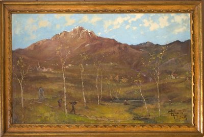 Pejzaż górski (olej na płótnie) autorstwa Eugenio Gignous