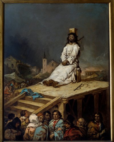 Inkwizycja: „” kłąb”” Obraz Eugenio Lucas y Velasquez (1817-1870) XIX-wieczne słońce. 0,53x0,41 m Lille, Musee des Beaux Arts autorstwa Eugenio Lucas Velázquez
