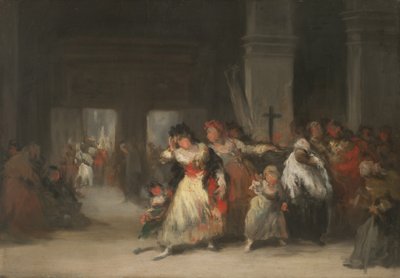 Wewnątrz kościoła, ok. 1860-66 (olej na blasze) autorstwa Eugenio Lucas Velázquez
