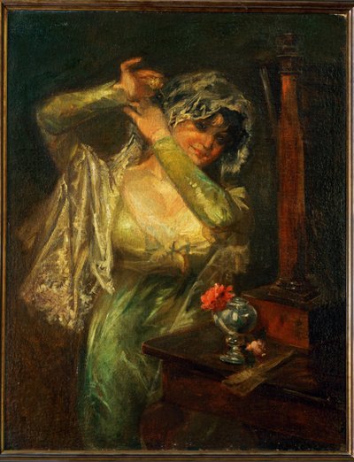 Maja z różą autorstwa Eugenio Lucas Velazquez