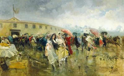 Przed Plaza de Toros, Madryt, 1897 autorstwa Eugenio Lucas Villamil